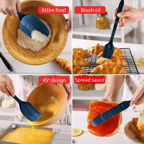 DIVIDE STAR marble spatula handle design enhances grip during flipping.