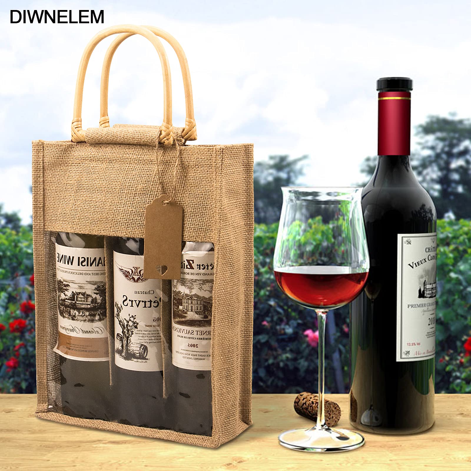 DIWNELEM 1-pack includes bag, six tags, and two meters of rope.