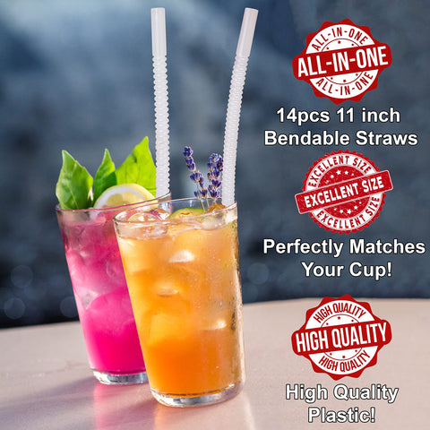 Diximus bendable straw 11 inch bent for easy sipping