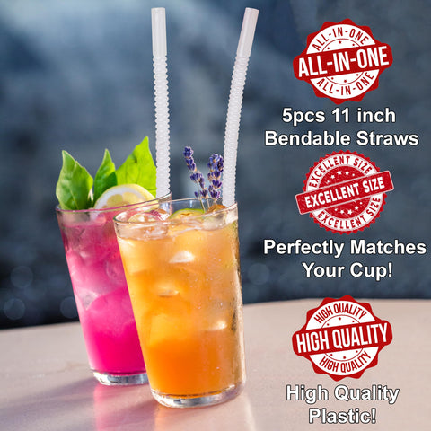 Diximus bendable straw 5-pack for reusable daily use.