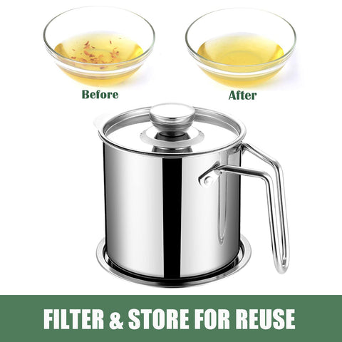 DIY HOME anti-slip handle provides secure grip when pouring hot grease