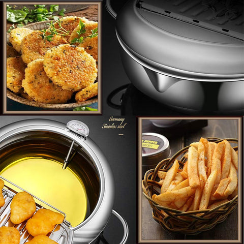DIY HOME Deep Fryer Pot lid with drip tray to reduce splatter