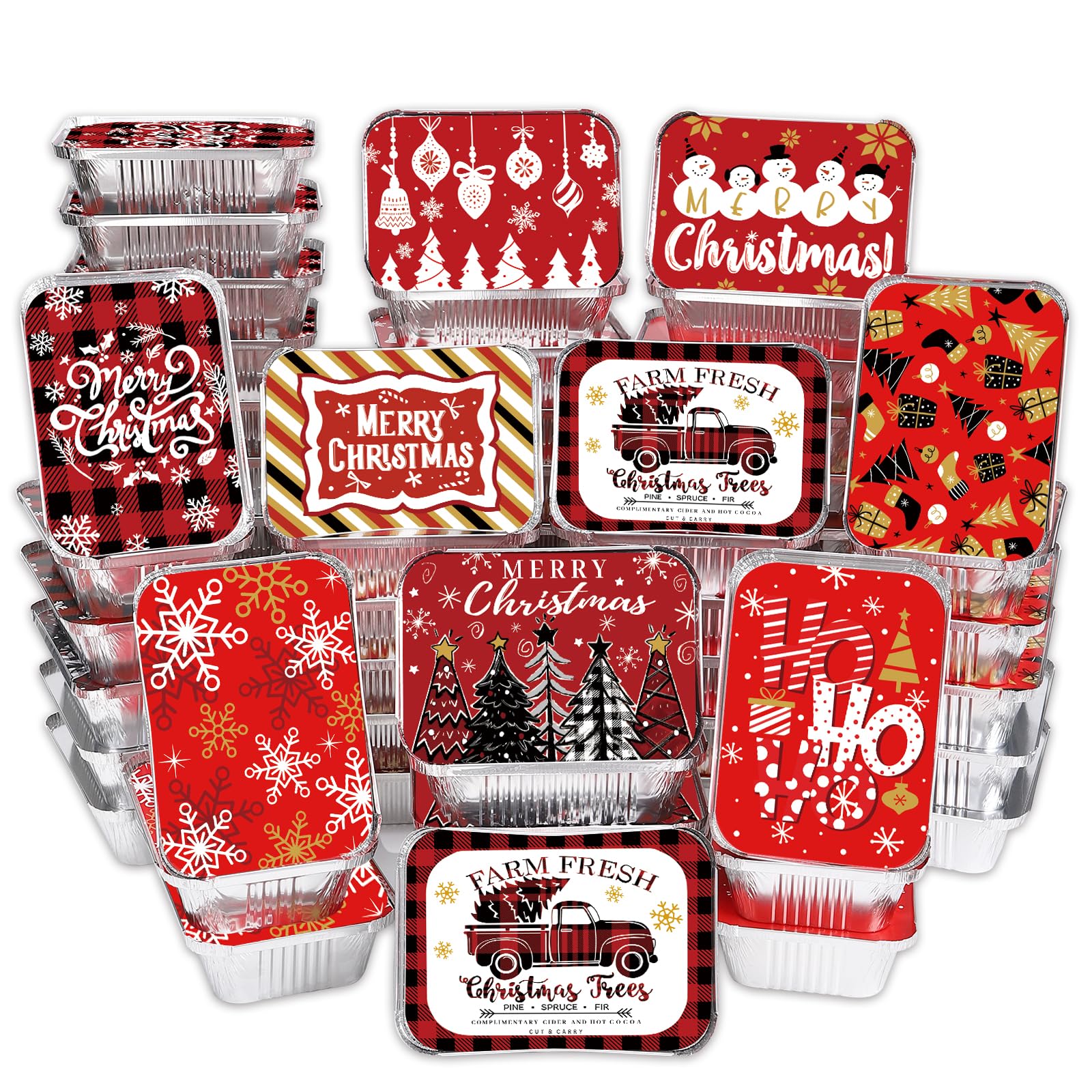 DIYDEC Christmas aluminum container with lid in Style A, ideal for giftable cookies