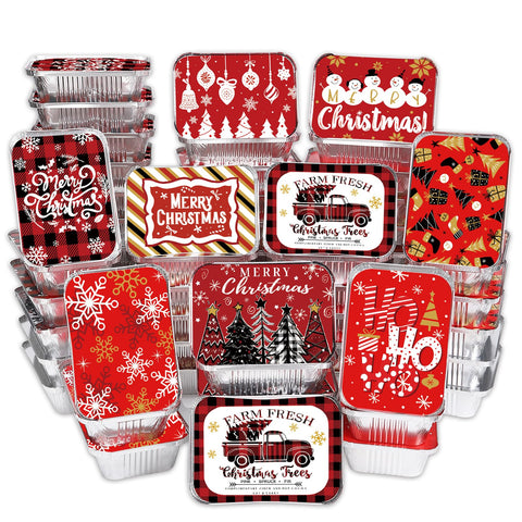 DIYDEC Christmas aluminum container with lid in Style A, ideal for giftable cookies