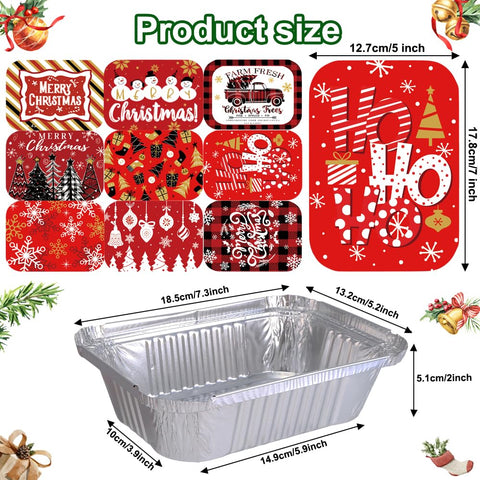 DIYDEC Christmas tin with lid Style C, ideal for leftovers