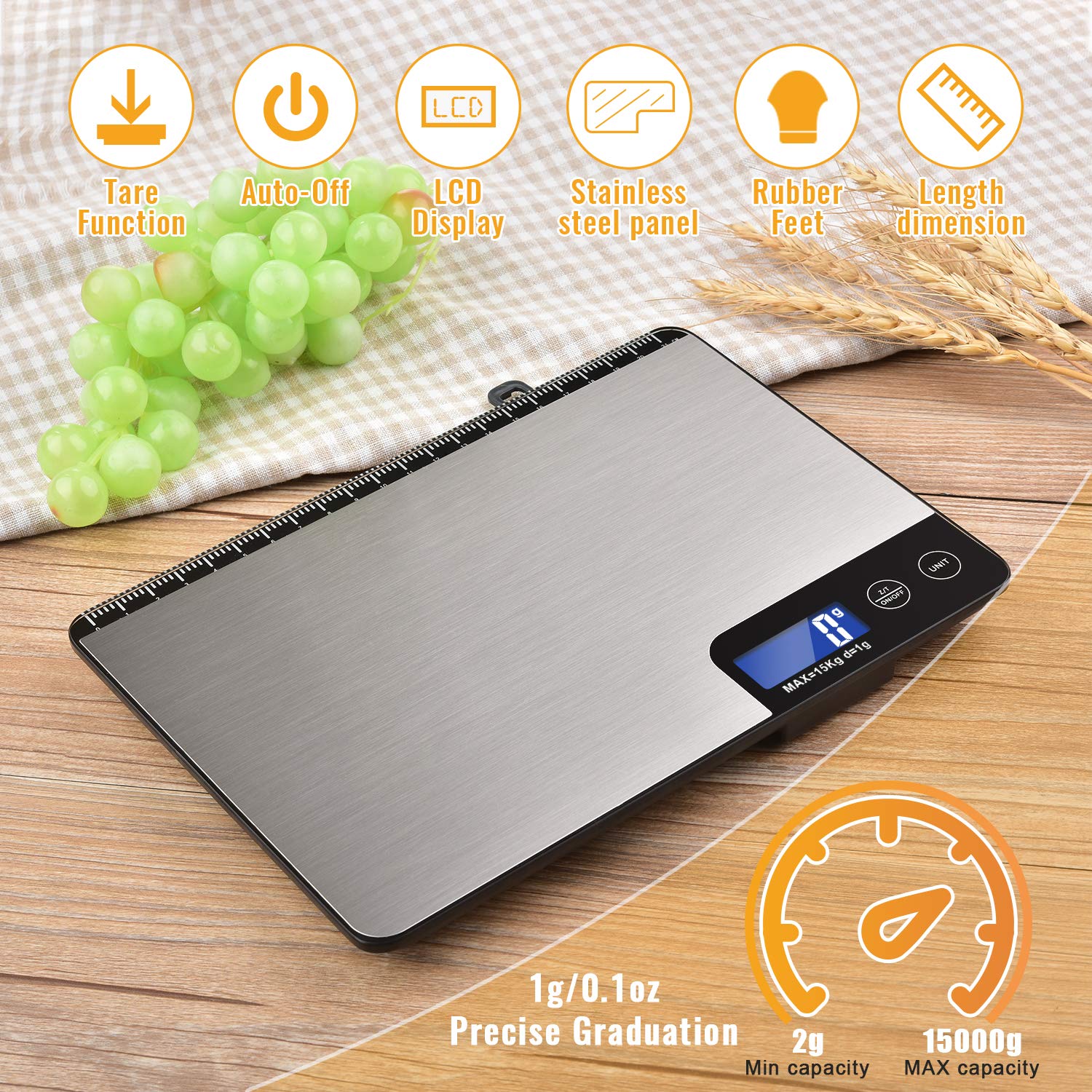 Diyife scale with large LCD display for easy reading during meal prep.