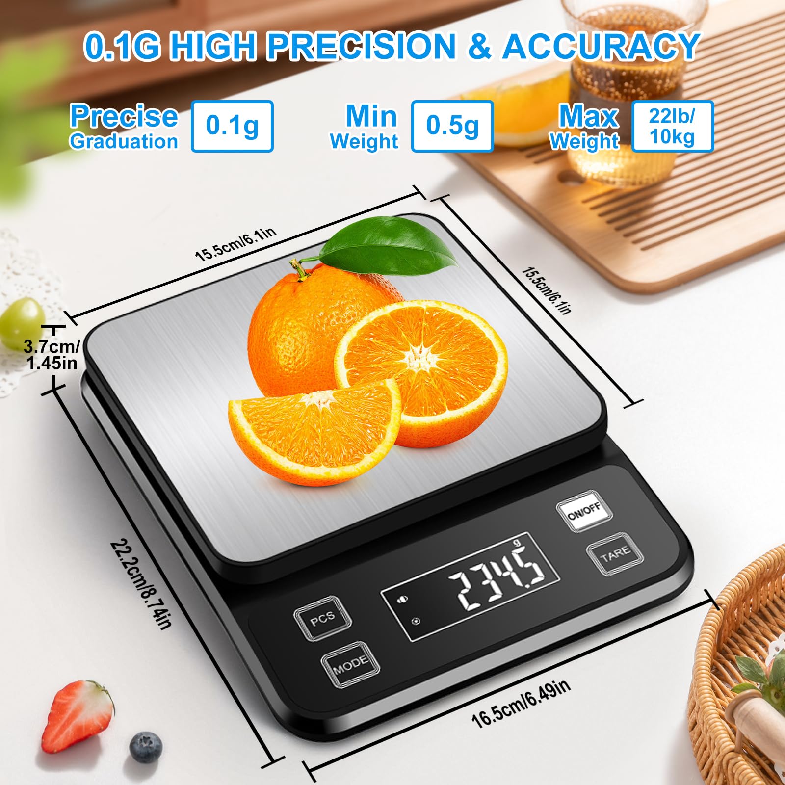 Diyife scale offers 22lb capacity for meats and bulk ingredients.