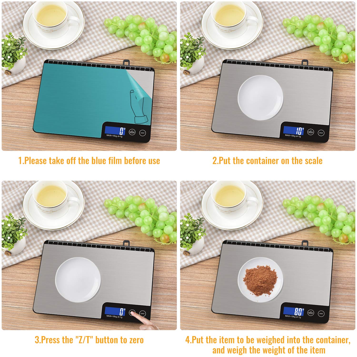 Diyife tare function with six units supports precise measurement.