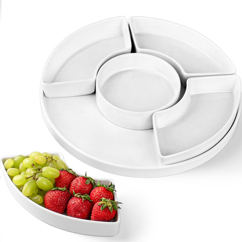 Dizada 12.8-inch serving tray full set with appetizers for sharing.