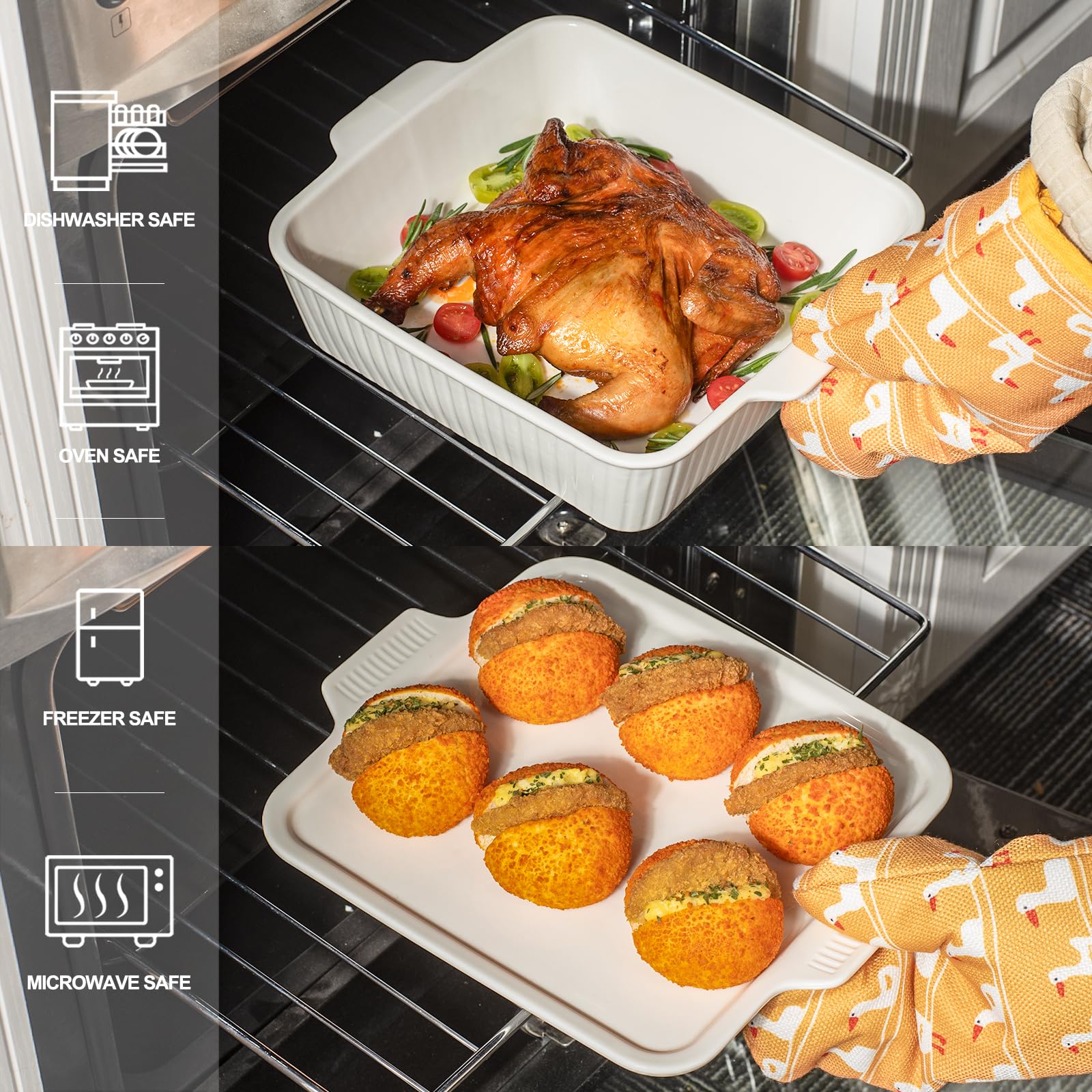 Dizada 2-in-1 bakeware lid doubles as a mini tray for simple meals.