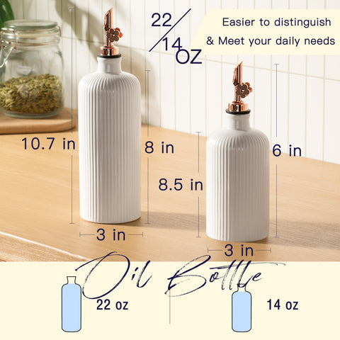 Dizada ceramic bottles set for olive oil and vinegar.