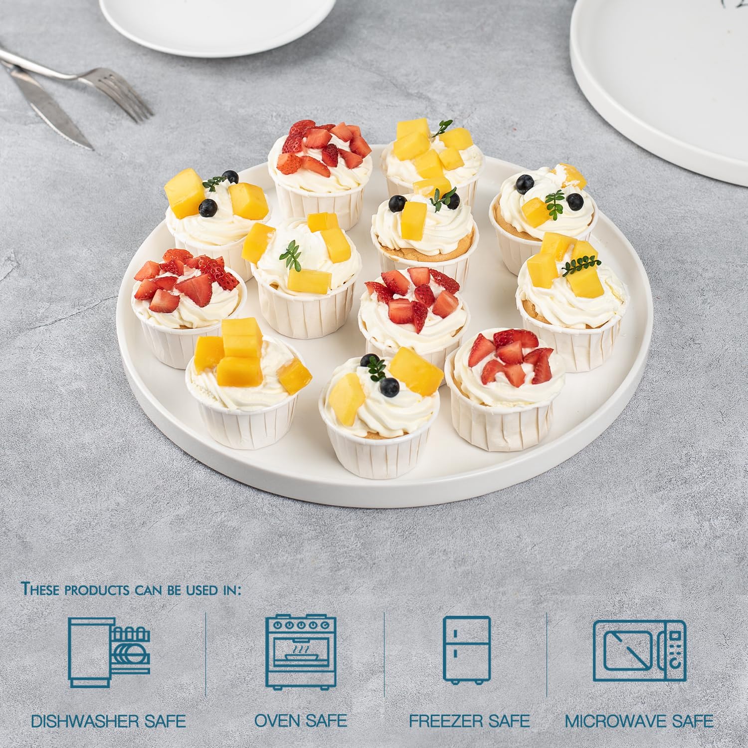 Dizada elegant ceramic trays add clean, harmonious table styling for any occasion.