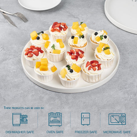 Dizada elegant ceramic trays add clean, harmonious table styling for any occasion.