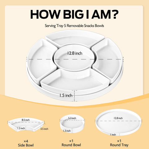 Close-up of Dizada divided tray removable compartments for easy food separation.