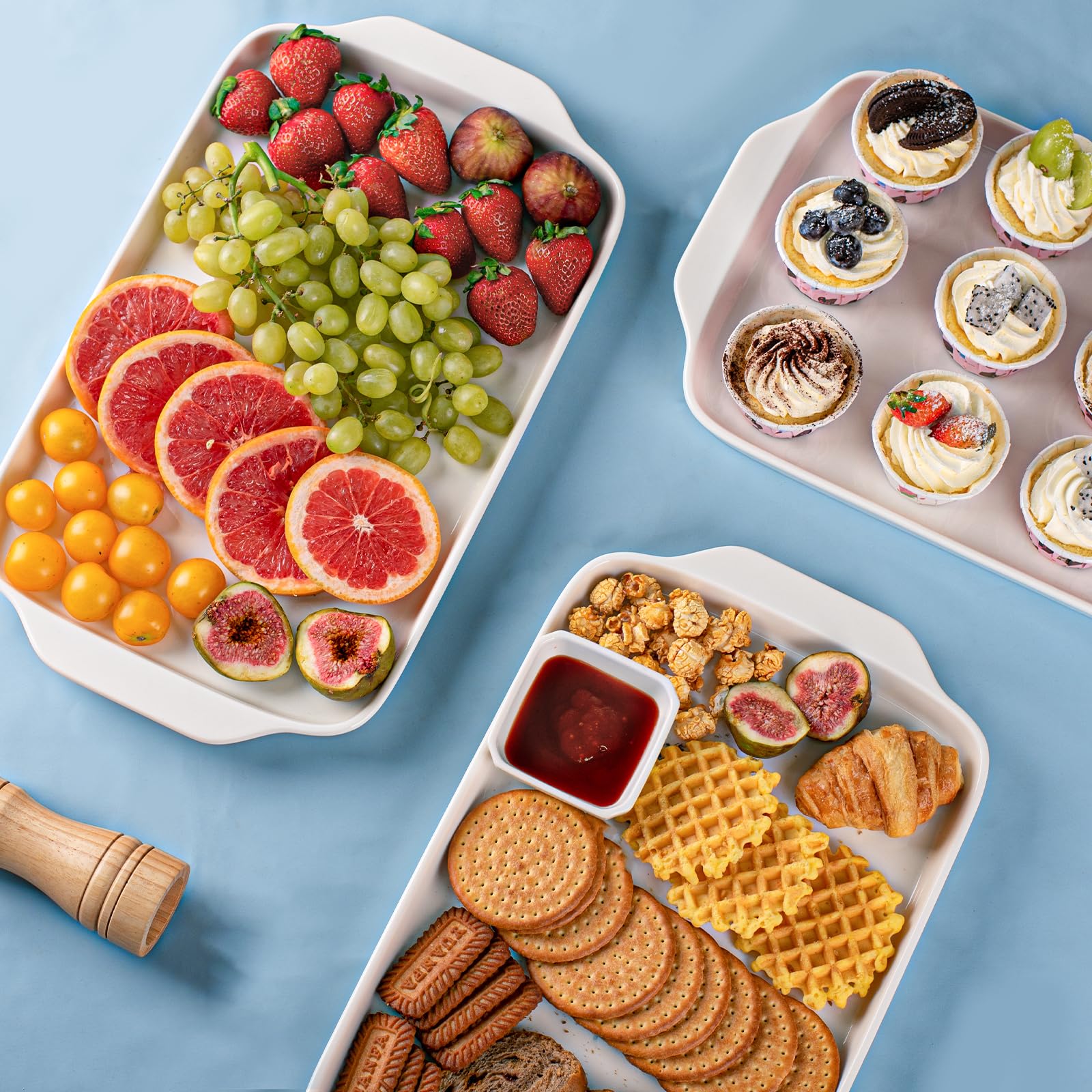 Dizada easy-clean porcelain platter simplifies cleanup after sauces and desserts.