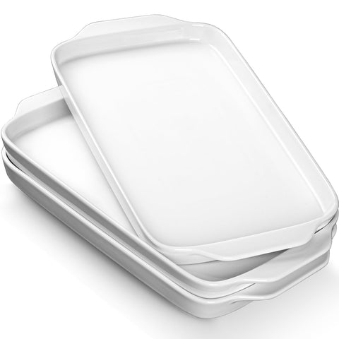Dizada large rectangular serving platter with handles for easy transport and entertaining.