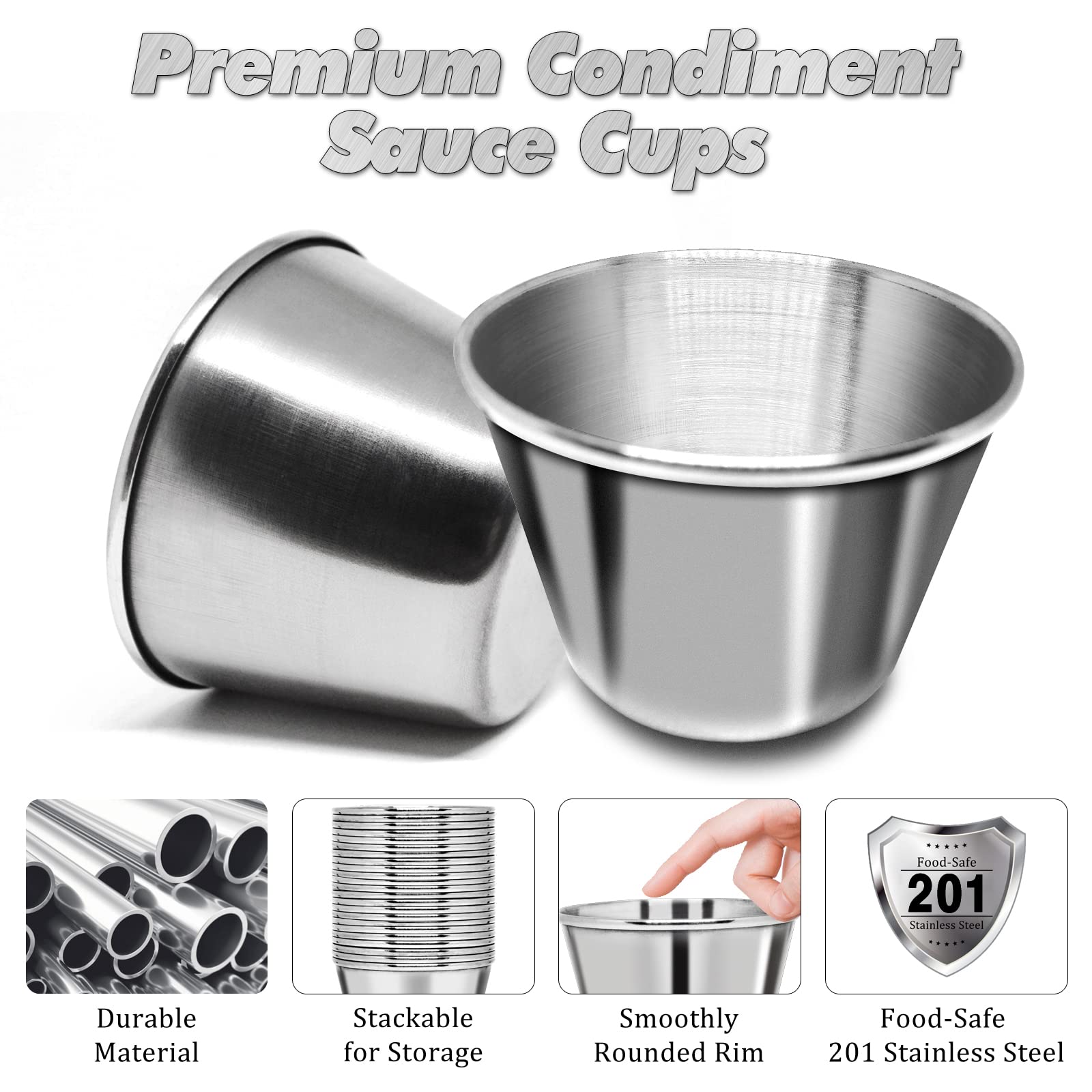 DJZZ 2.5oz cups feature rounded rims for safe handling.
