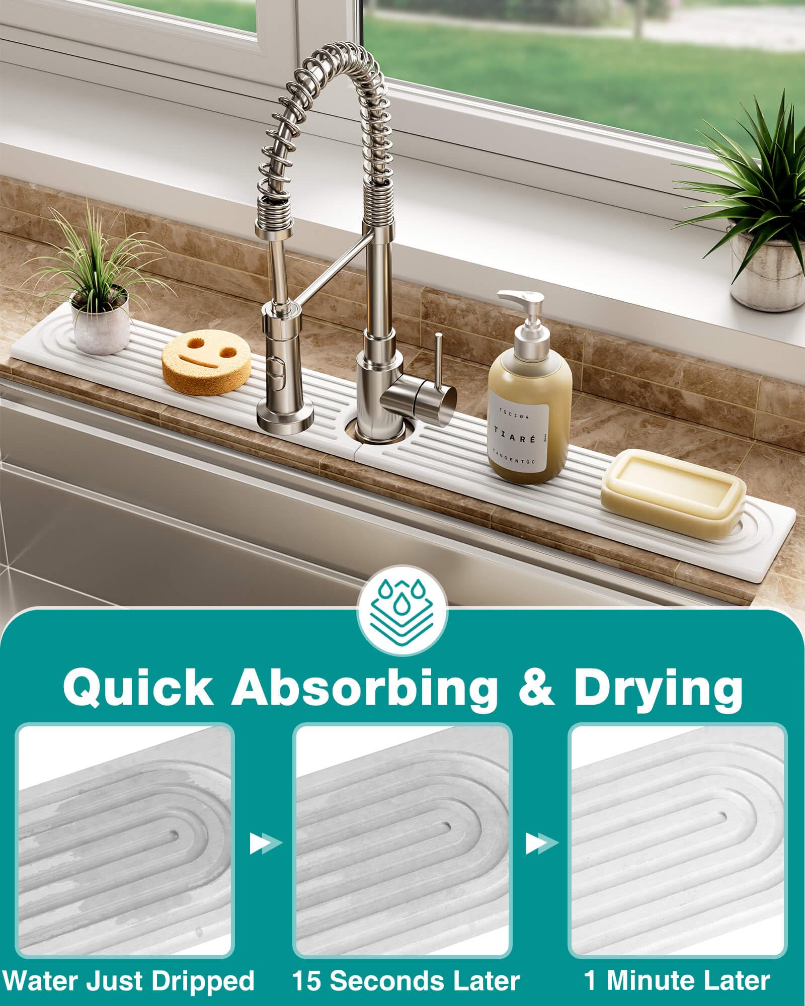 DK177 Diatomite drying mat surface absorbs spills for fast drying