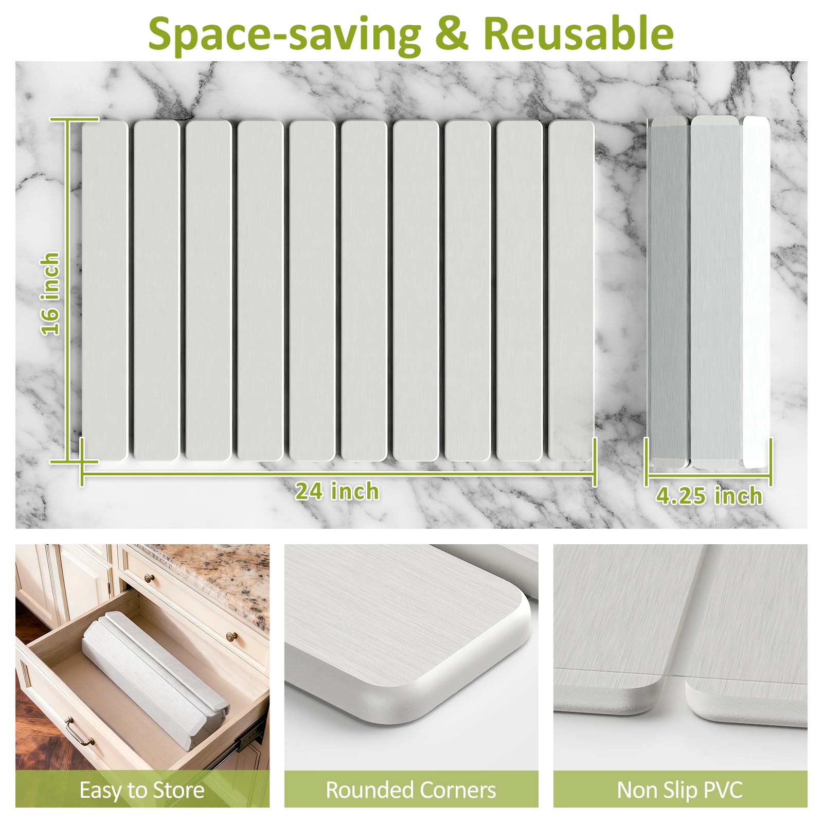 DK177 food-grade mat safe for utensils during dish drying and handling.