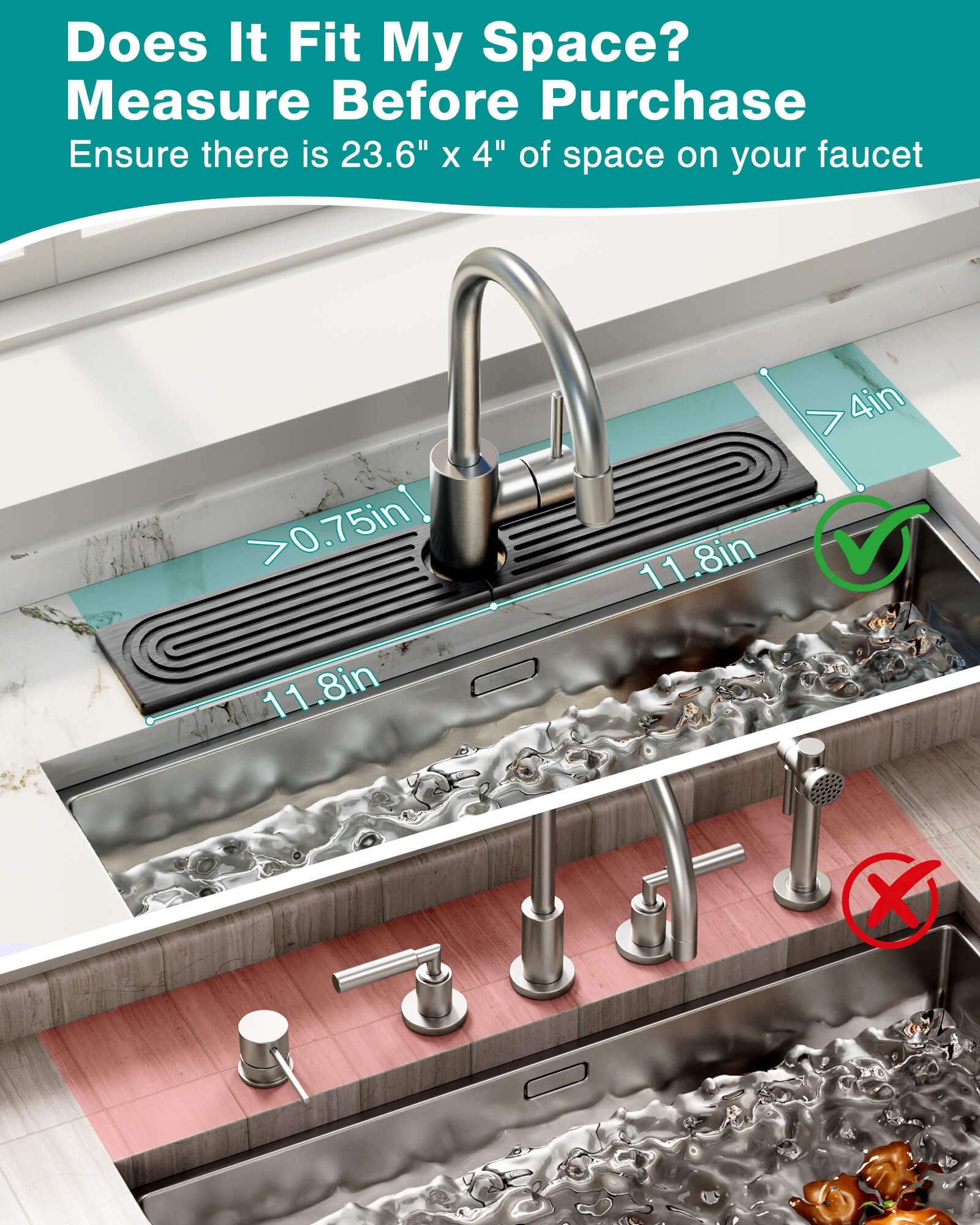 DK177 sink organizer tray neatly holds soaps and brushes