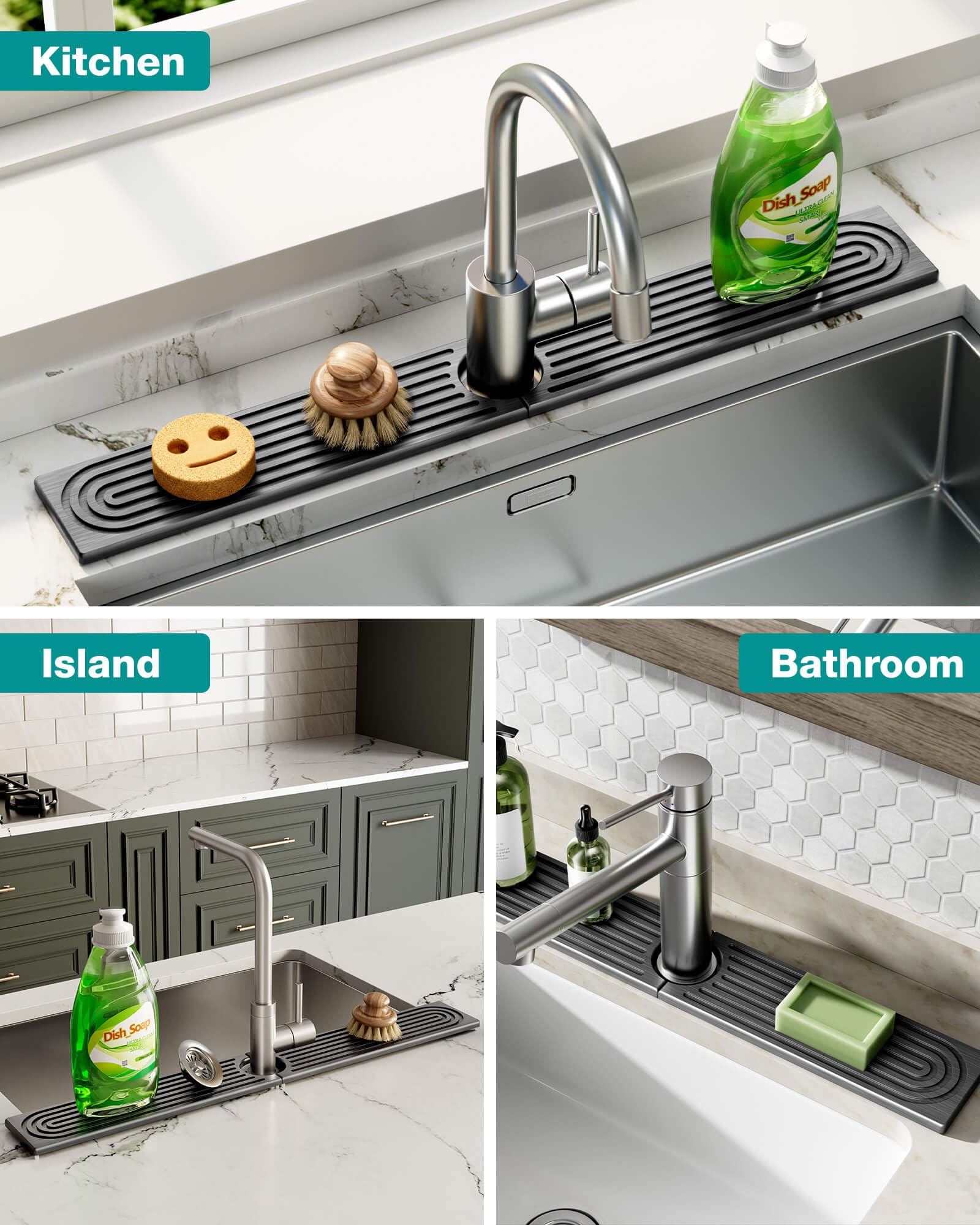 DK177 Sleek, durable mat designed for modern kitchen and bath.