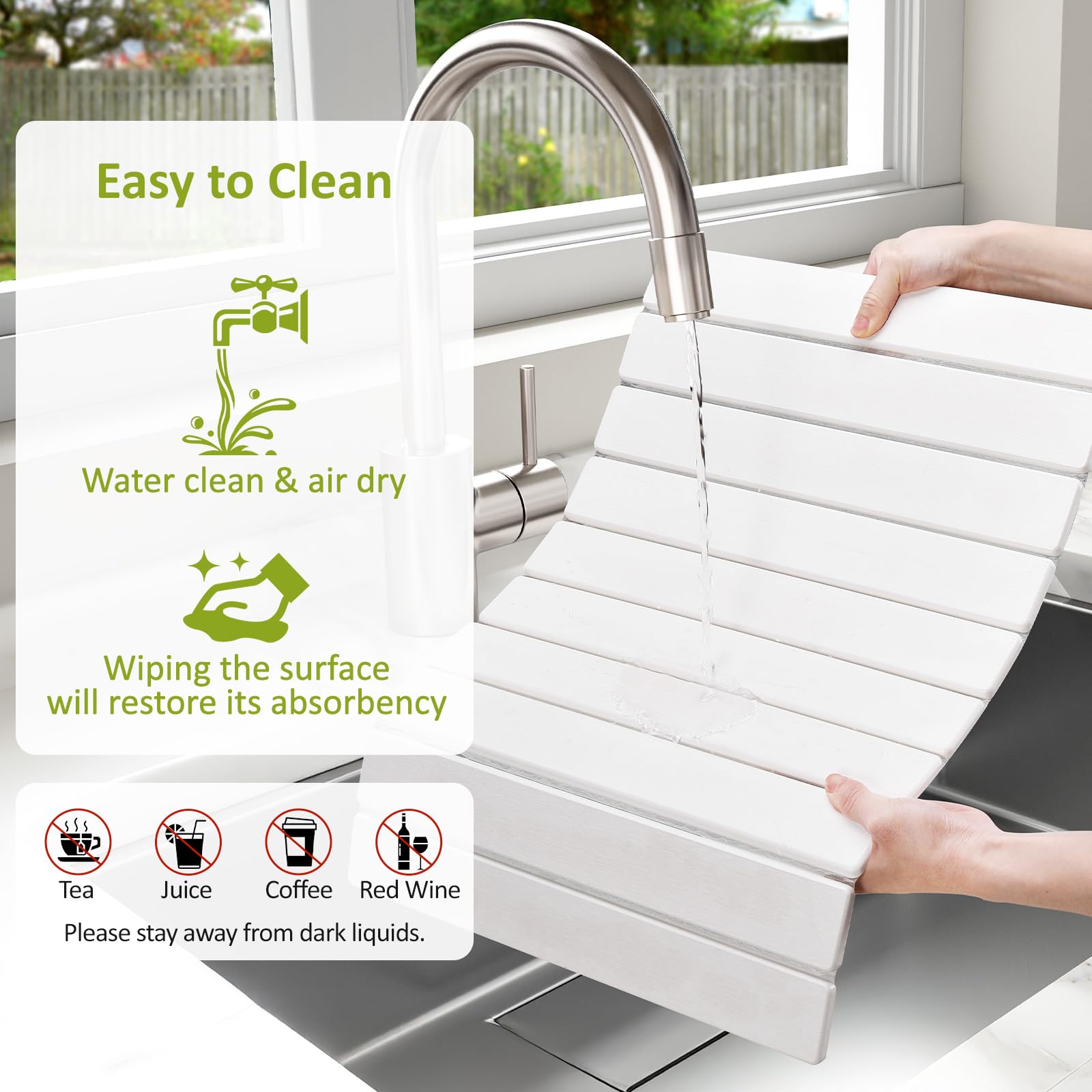 DK177 non-slip pad keeps the mat stable on slick counters.