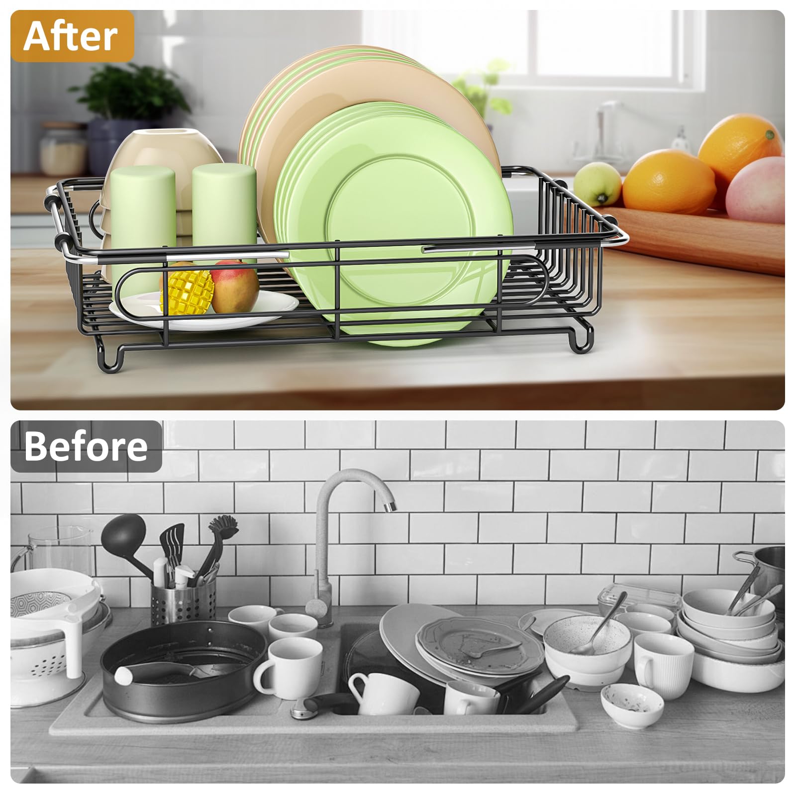 DLDSHI compact kitchen drying rack suits small spaces.