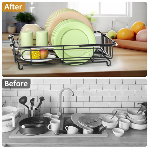 DLDSHI compact kitchen drying rack suits small spaces.
