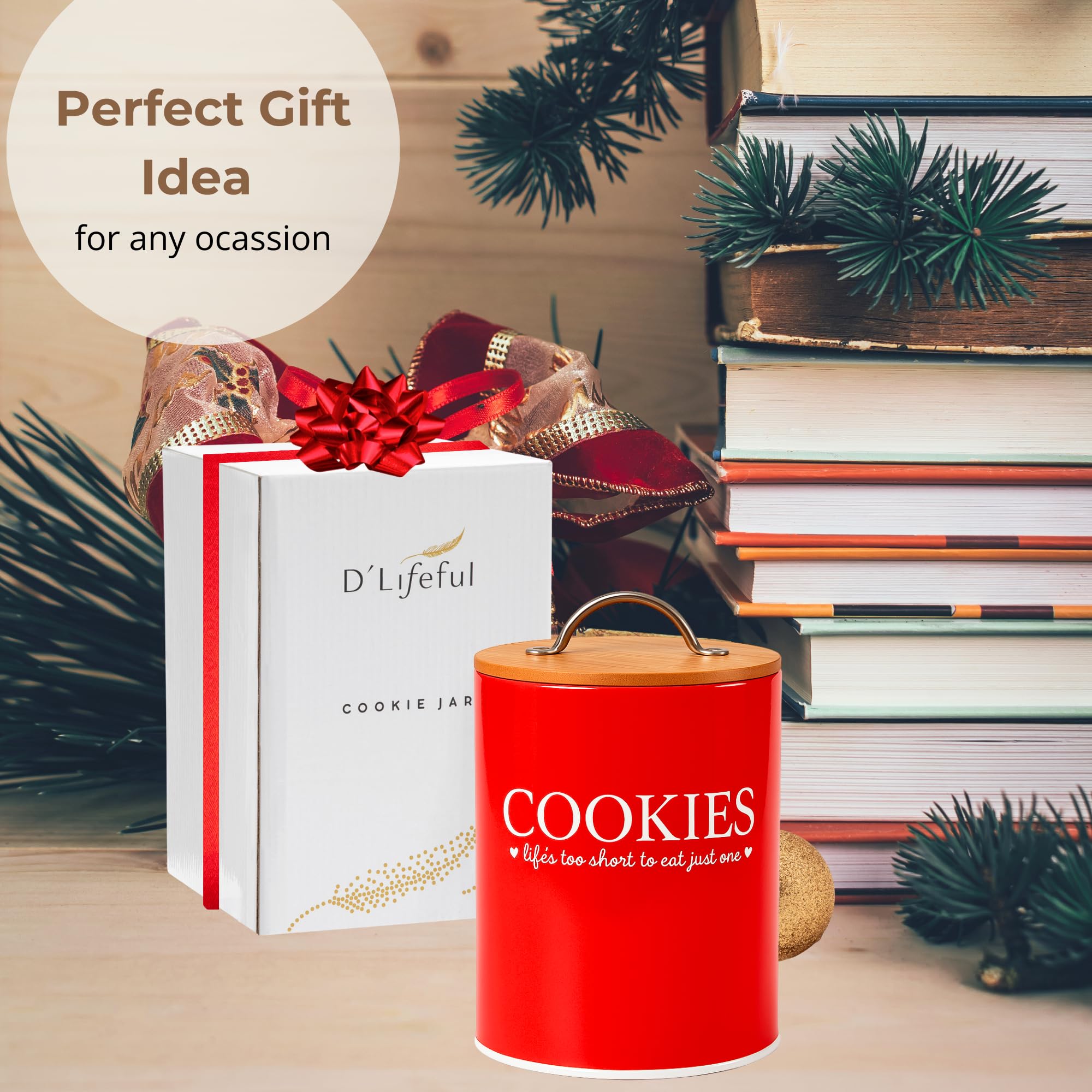 D'Lifeful gift-ready packaging makes this cookie jar a ready present.