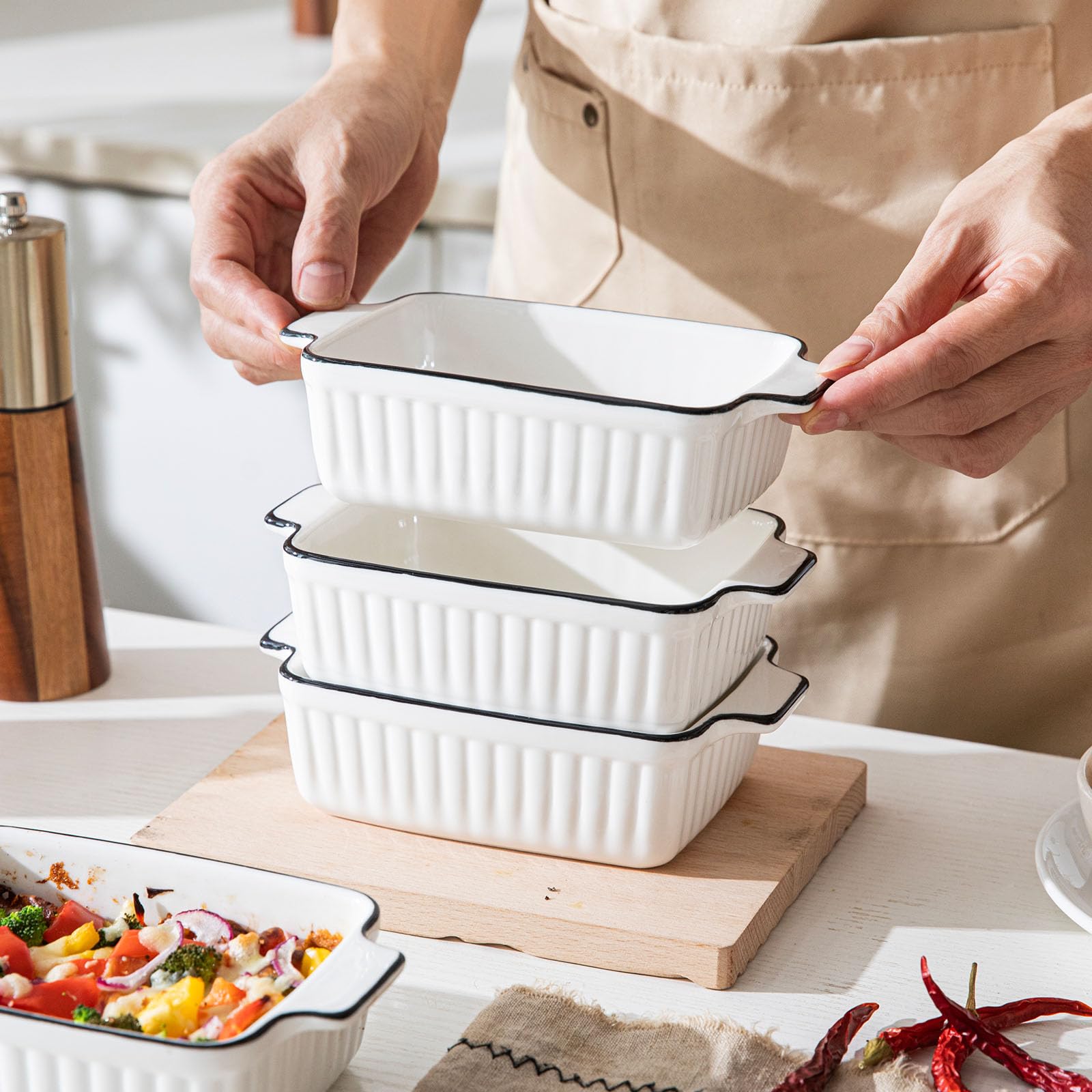 DLIM HOME dishwasher-safe ceramic bakeware for simple cleanup
