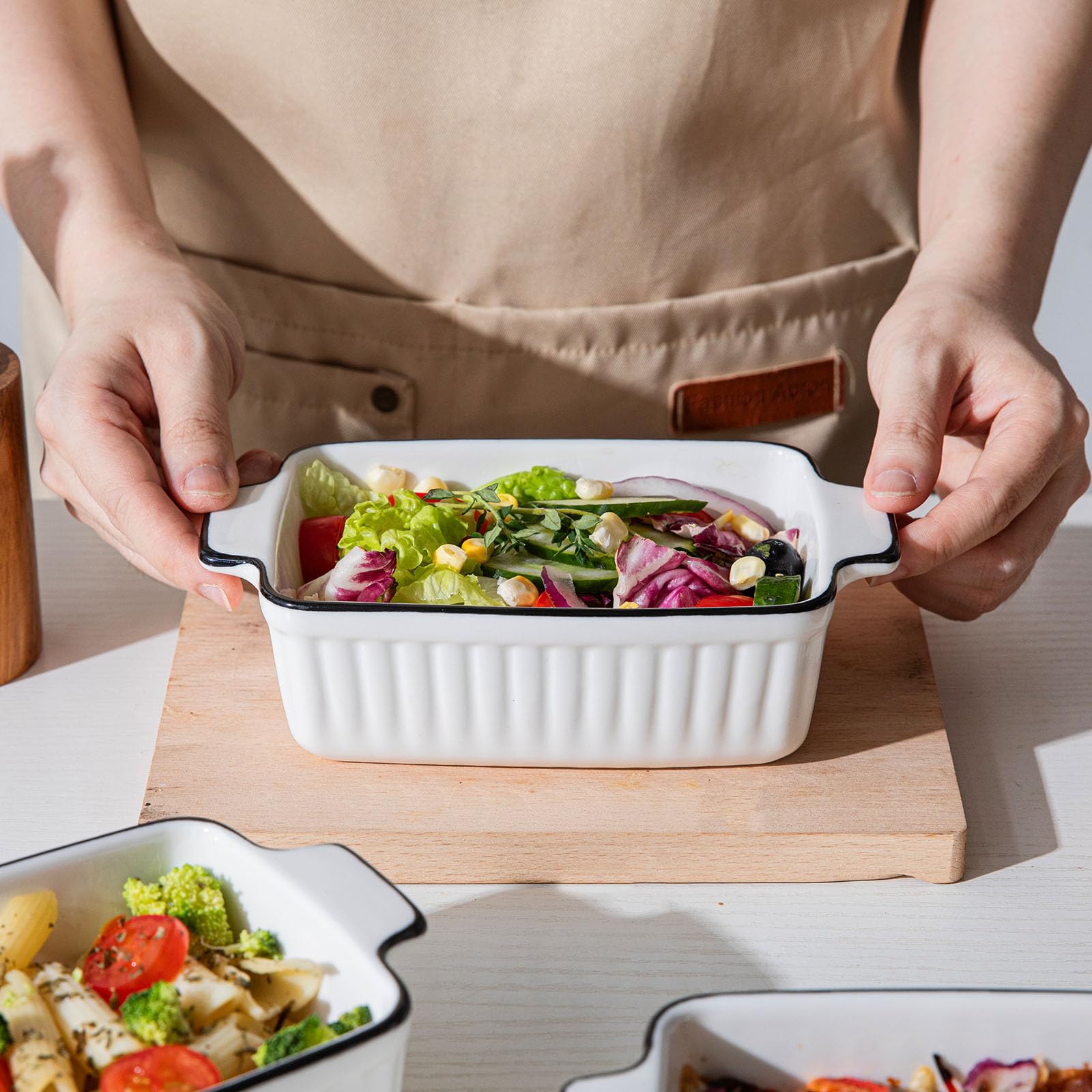 DLIM HOME heat-safe ceramic bakeware resists thermal shock
