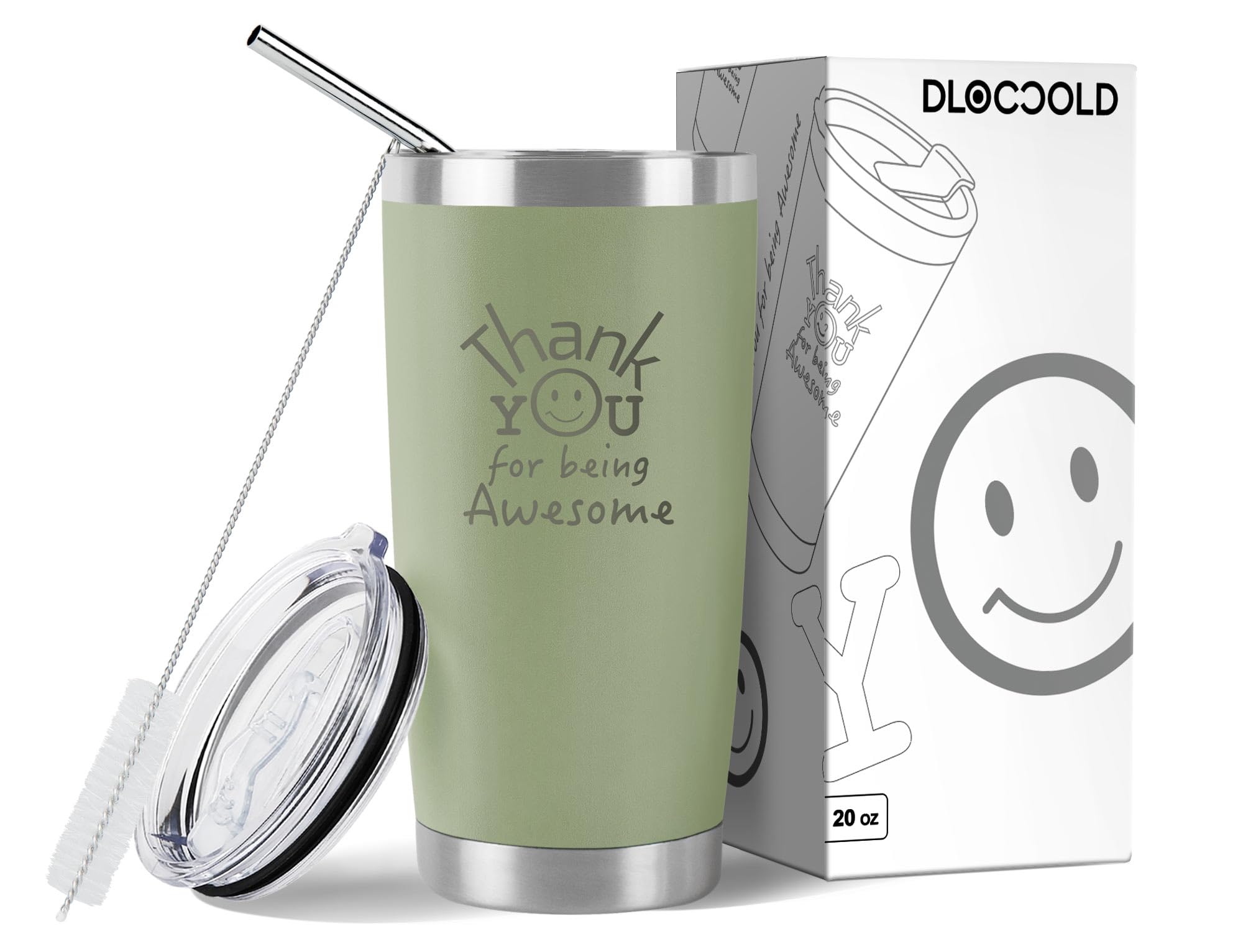 DLOCCOLD smiley-face tumbler for gifting; keeps beverages enjoyable on the go.