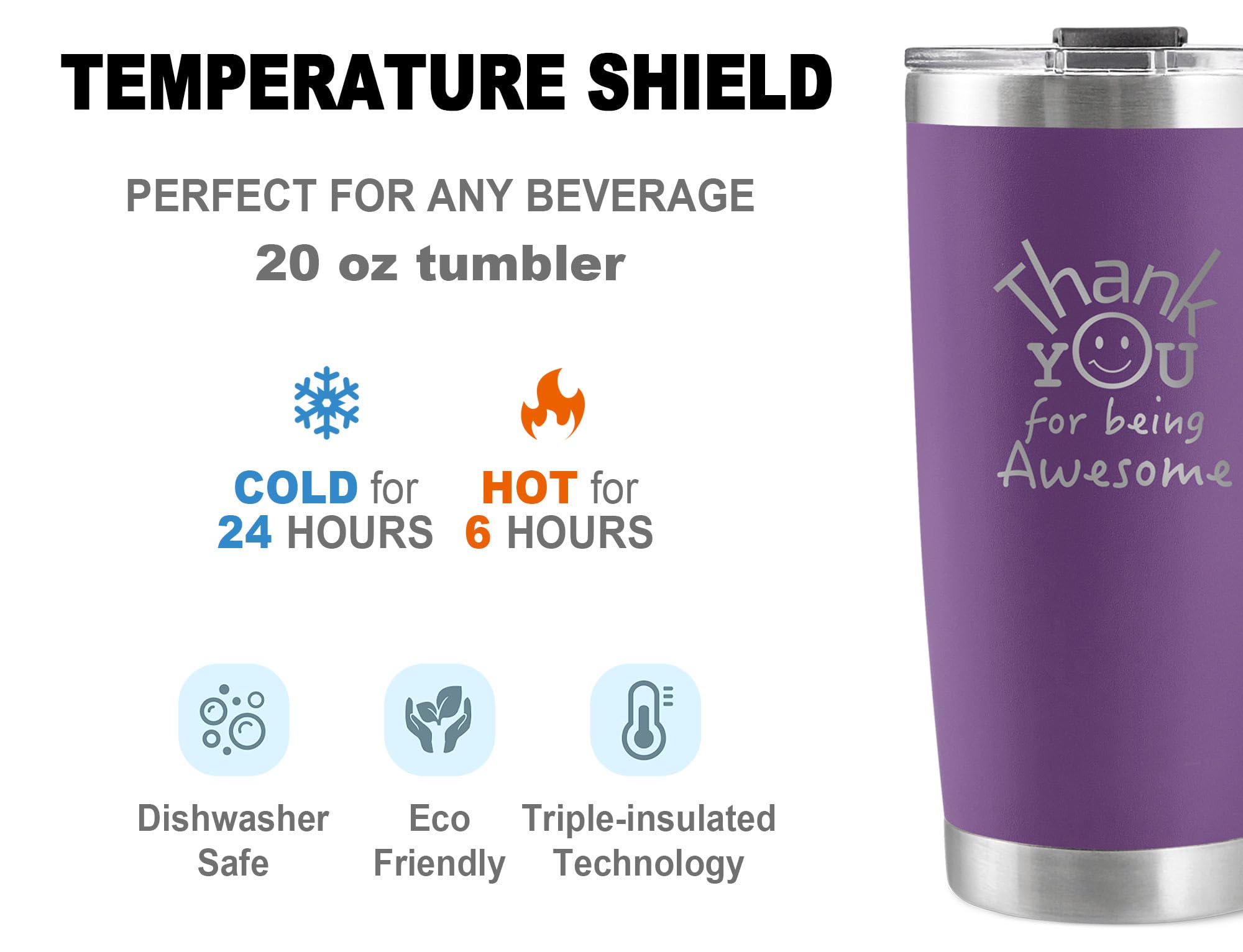DLOCCOLD double-wall insulation keeps drinks hot or cold longer