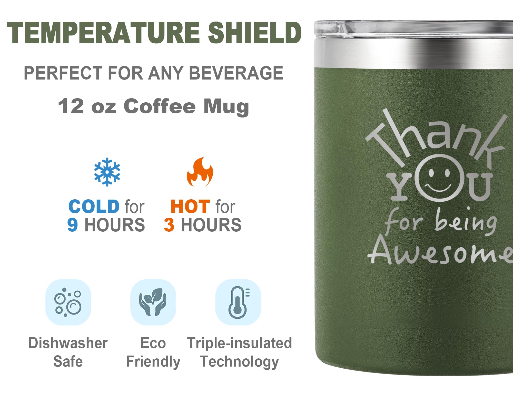 DLOCCOLD Thank You Mug ergonomic handle provides comfortable, non-slip grip.