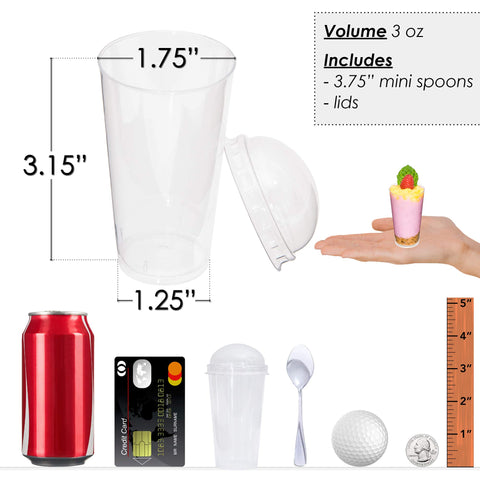Includes mini-spoons and lids for quick serving and mess-free presentation.