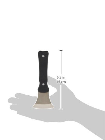 DMI curved dinner knife with snap-on cover keeps blade safe during transport.
