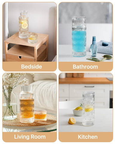 DmmyAlzx clear glass bottle with cup lid for kitchen or bath