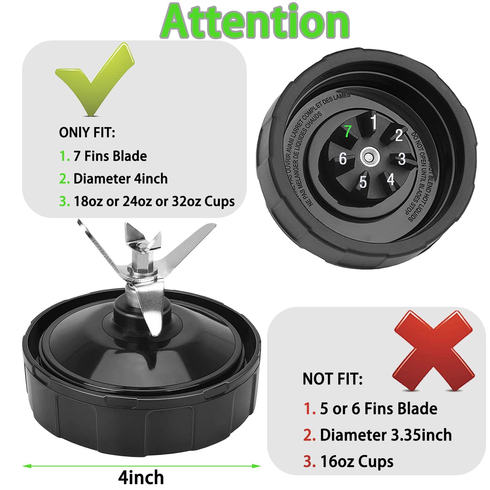 Dmsmisi Ninja blade top blade design improves balance for smoother results.
