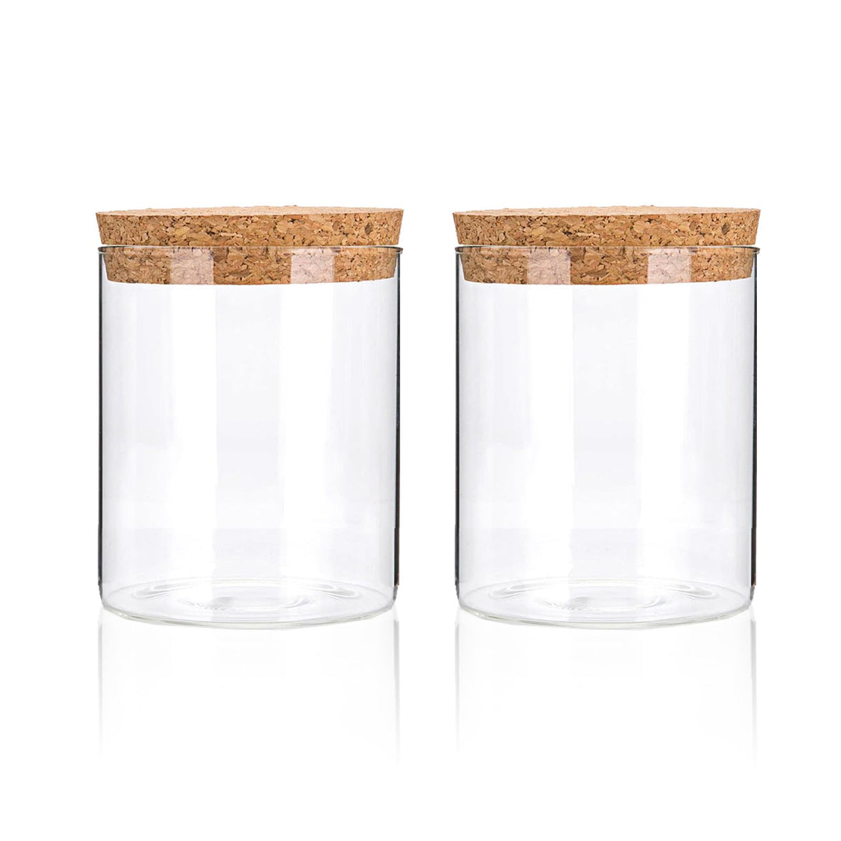 DNIENKGE airtight glass jar with cork lid and wide mouth for easy access and sealing.