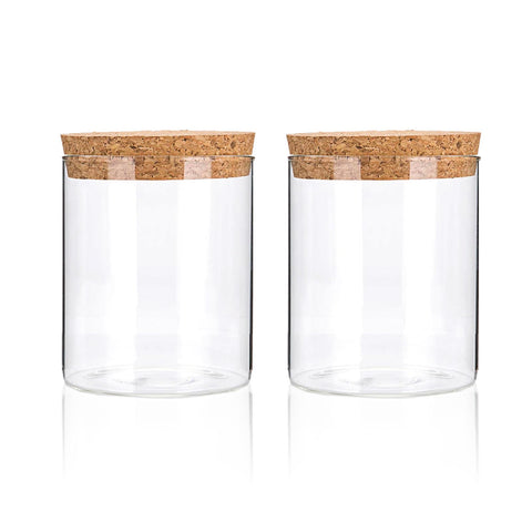 DNIENKGE airtight glass jar with cork lid and wide mouth for easy access and sealing.