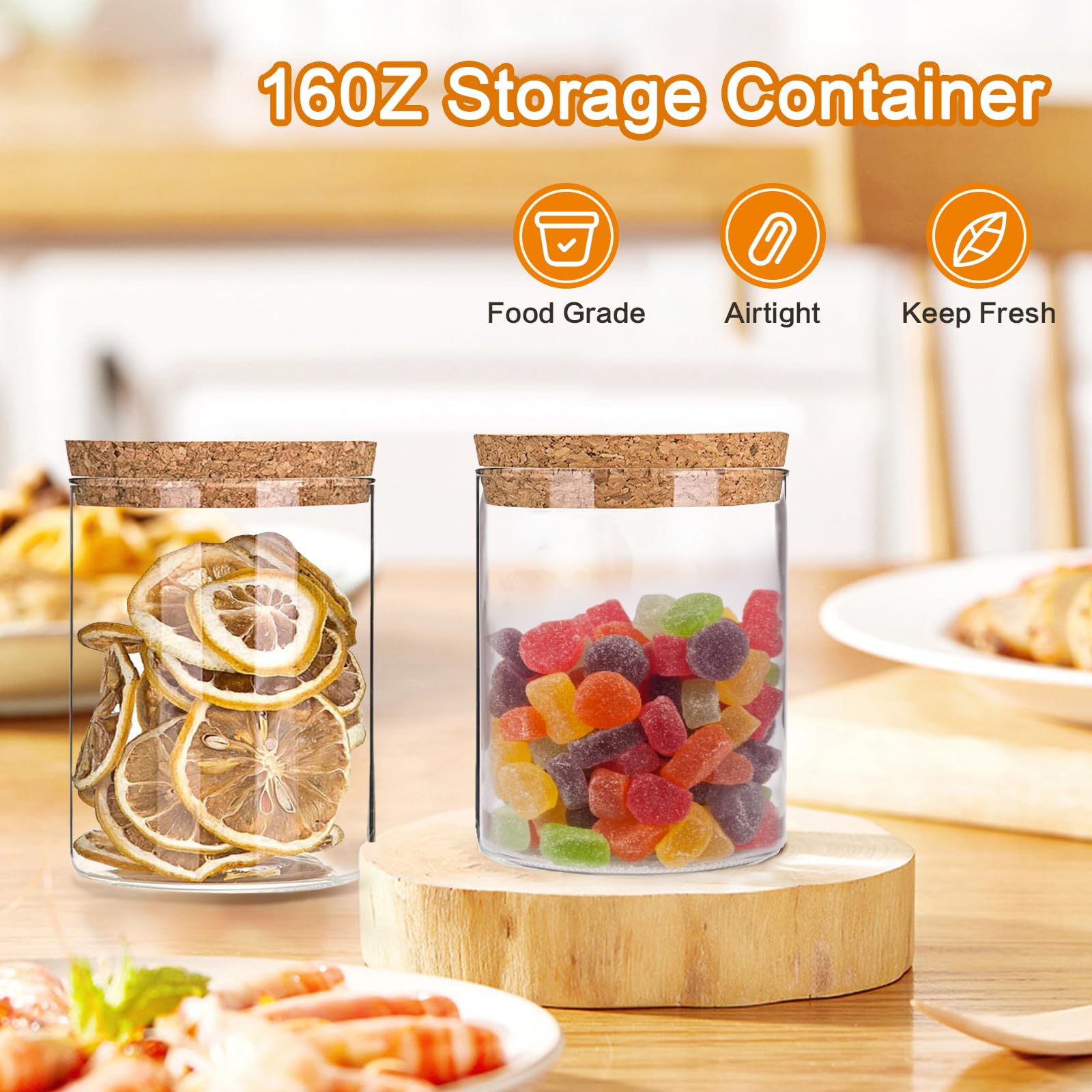DNIENKGE jar showcases coffee beans with airtight seal to preserve aroma.