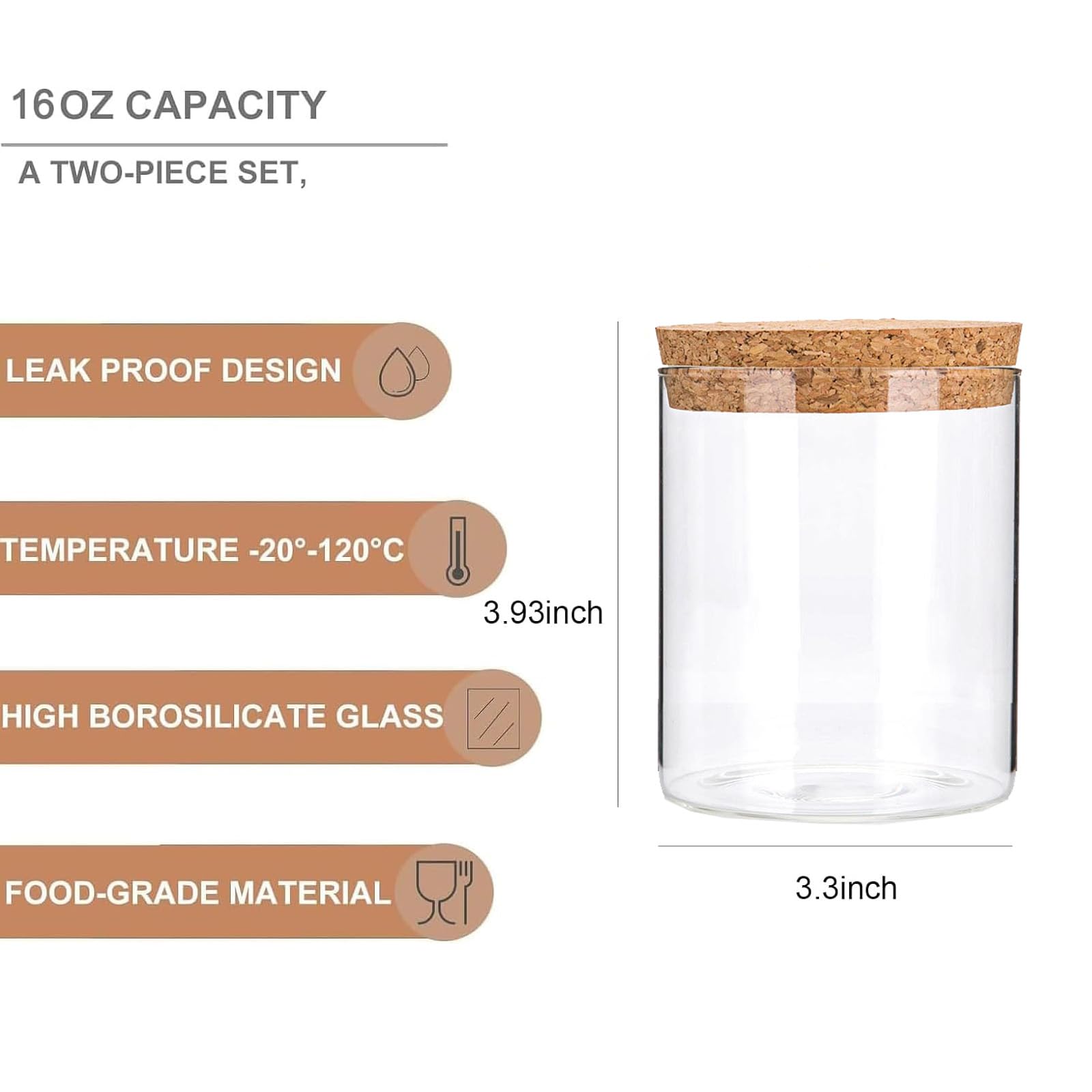 DNIENKGE crystal-clear glass storage jar showing contents for organized display.
