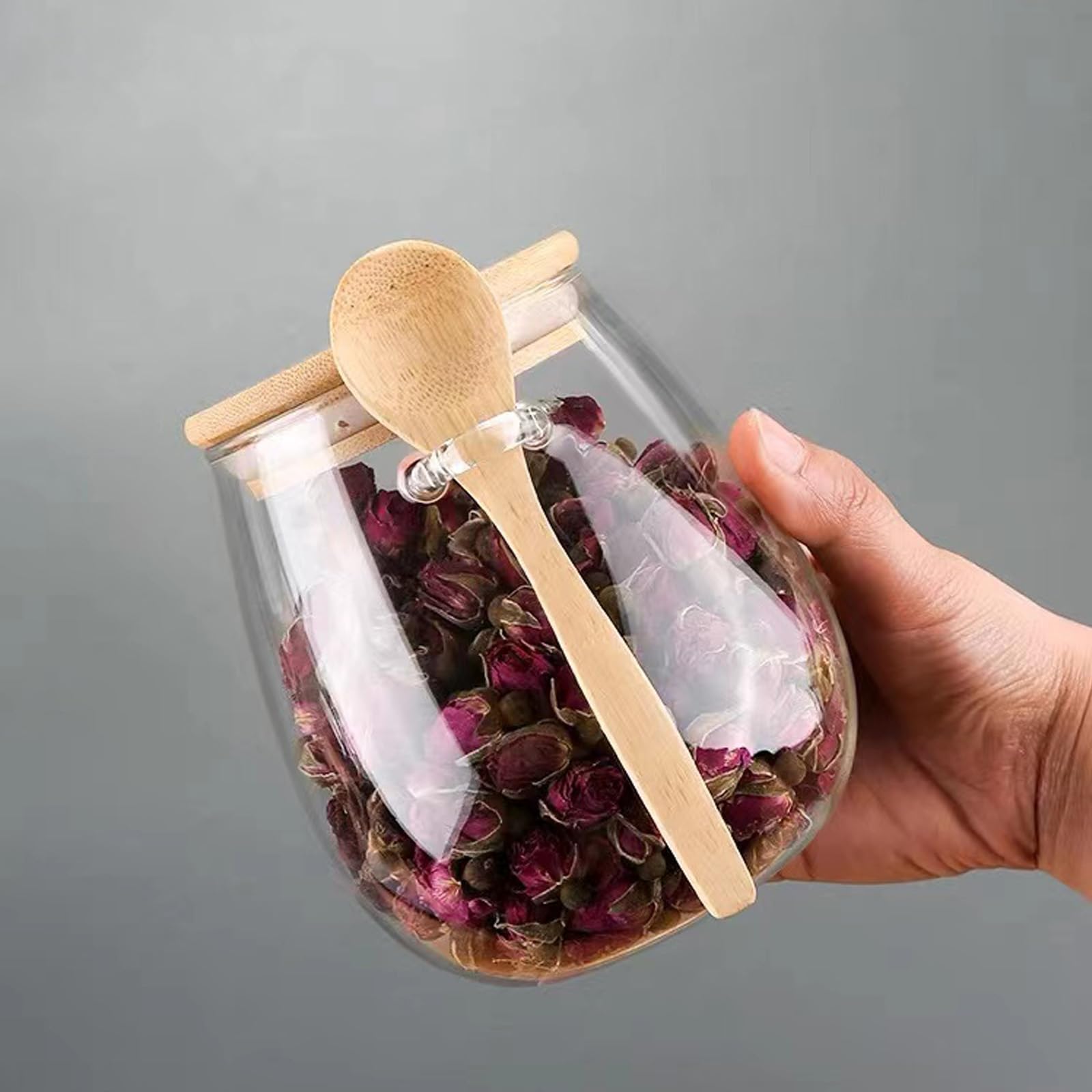 DNIENKGE transparent crystal-clear jar showcases contents
