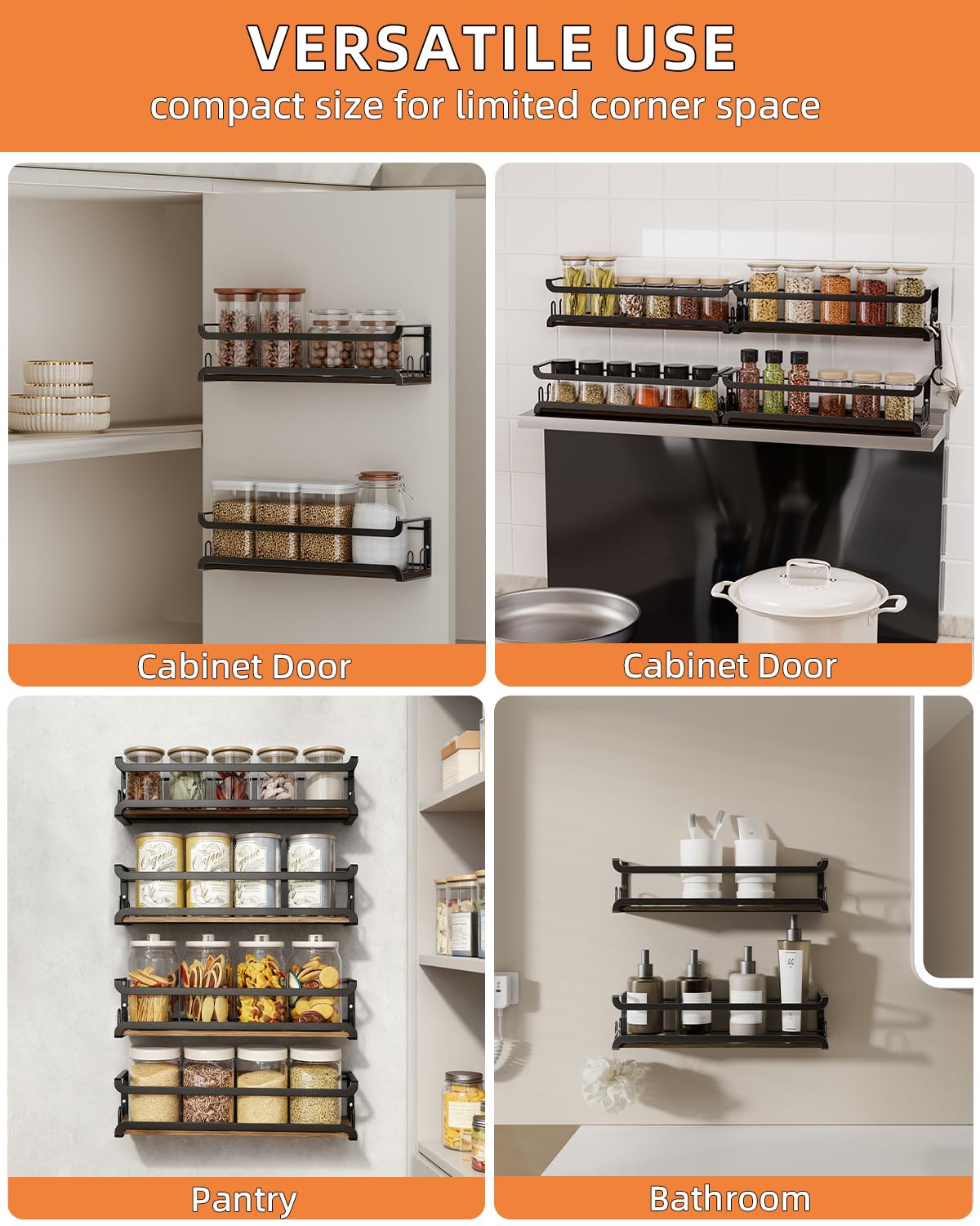 Doakhirmit pantry-door mounting example shows easy organization at a glance.