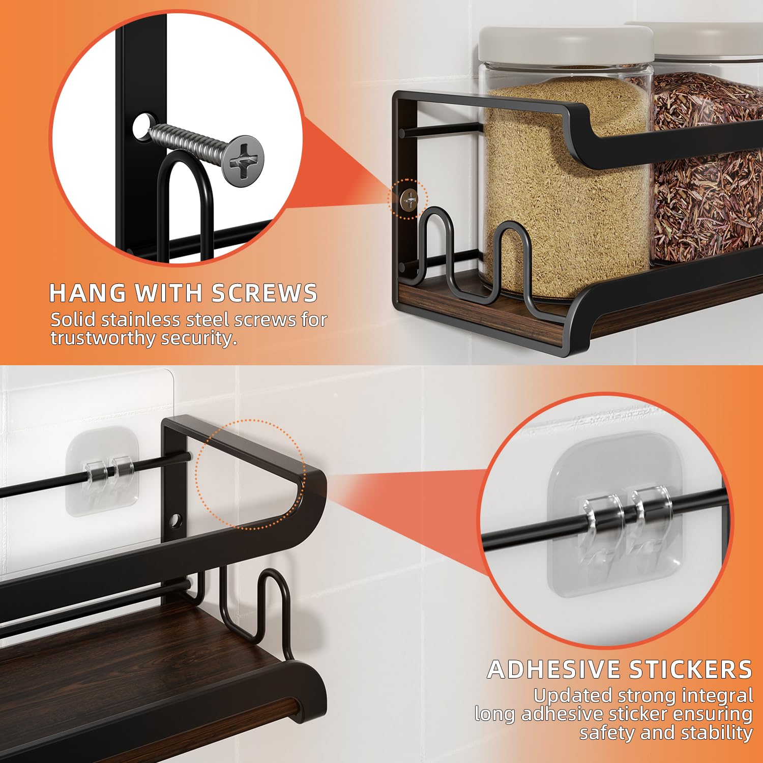 Doakhirmit screw-install option shows a secure kitchen installation.
