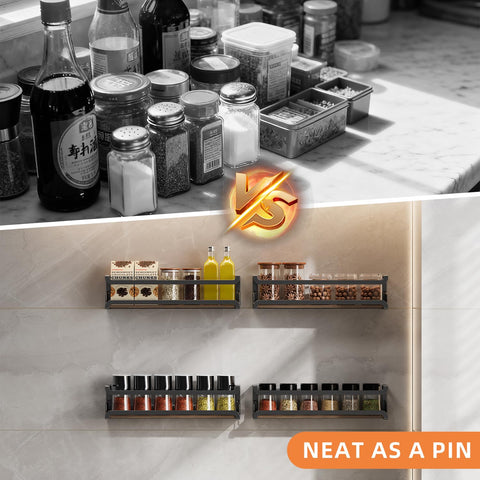 Doakhirmit spice rack in a compact RV kitchen saves space during travel.