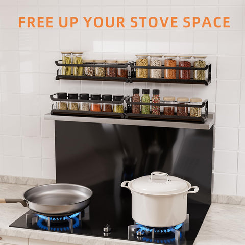 Doakhirmit spice rack close-up highlighting sturdy side guards for added safety.