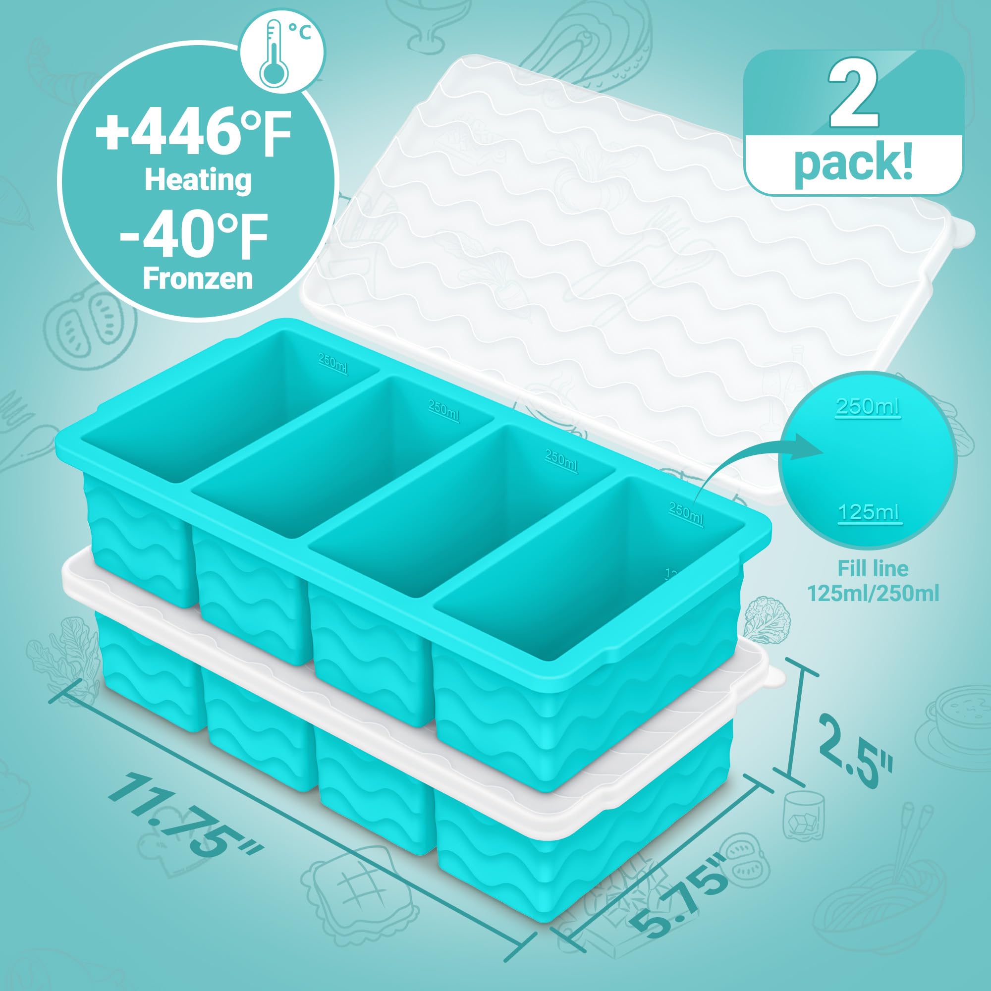 Doasuwish portion-lines 125ml and 250ml help you control servings.