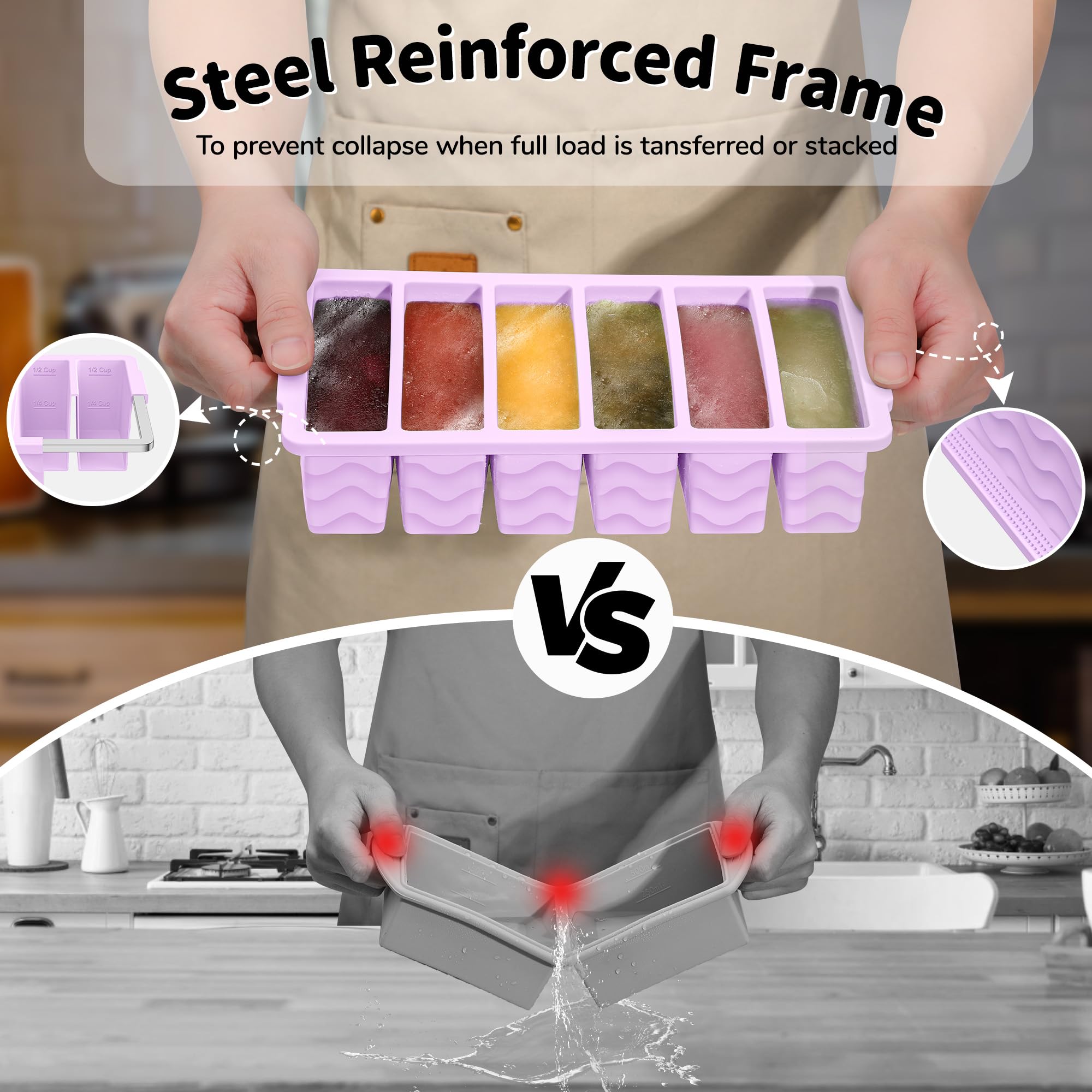 Small 1/2-cup portion tray ideal for sauces and leftovers