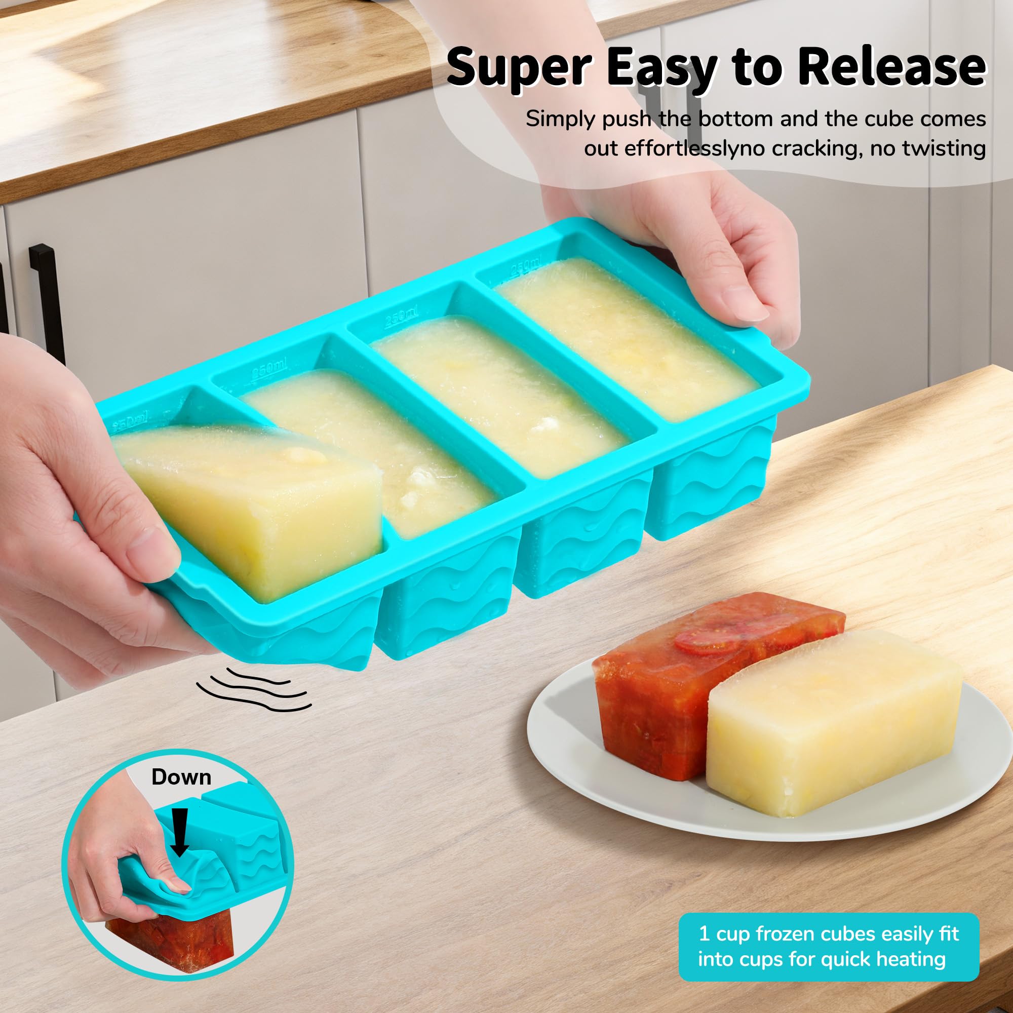 Doasuwish stainless-steel rim freezer tray provides durable shape under load